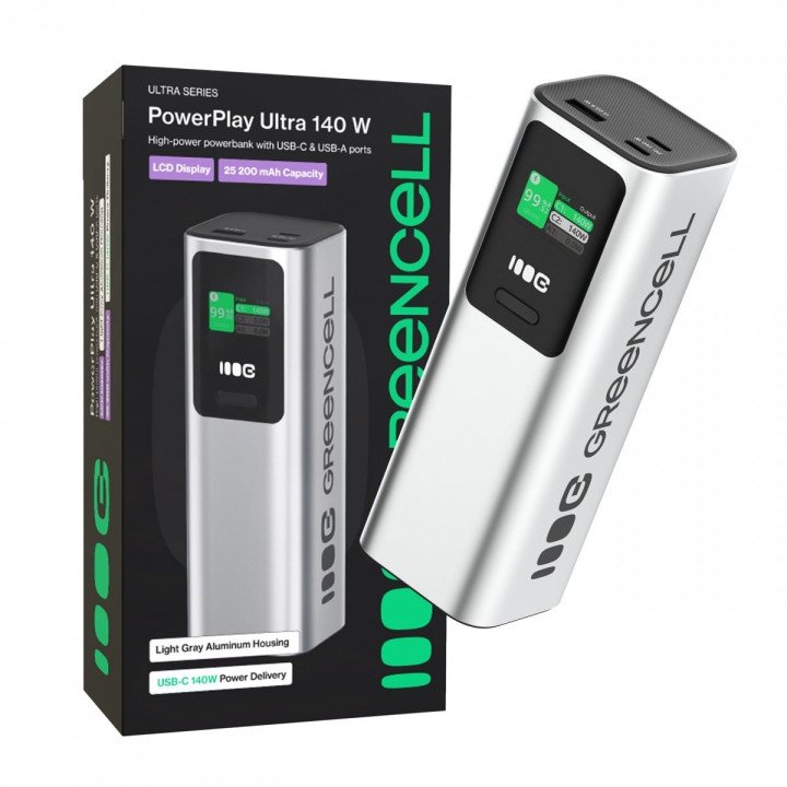 Green Cell PBGC25UD Powerbank 25200mAh 140W PD USB-C быстрая зарядка