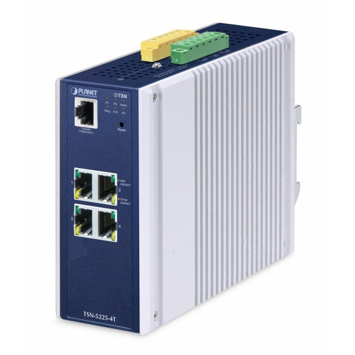 PLANET TSN-5225-4T industriālais 4-portu Gigabit pārvaldītais TSN slēdzis