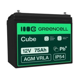 Green Cell AGM25 12V 75Ah VRLA akumulators saulei un kempingam