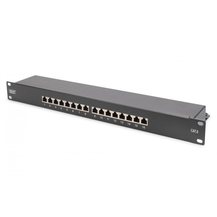 DIGITUS DN-91616S-B Cat6 STP 16 portu sadales panelis 1U