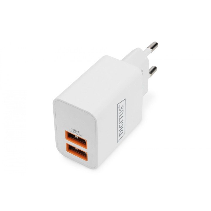 DIGITUS DA-10061 USB зарядка 15W 2x USB-A белый