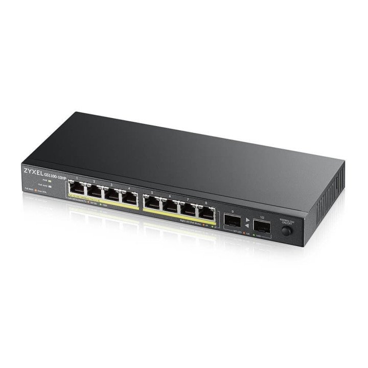 ZyXEL GS1100-10HP Nepārvaldāms PoE slēdzis 8 porti Gigabit 120W