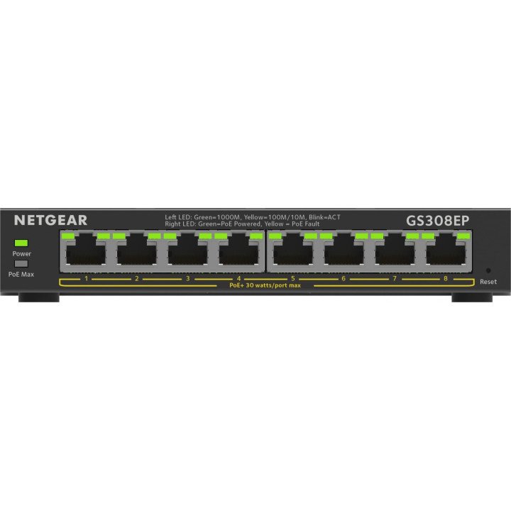NETGEAR GS308EP-100PES 8-портовый Gigabit PoE+ управляемый коммутатор