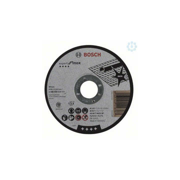 BOSCH 2608600215 Nerūsējošā Tērauda Griešanas Ripa 115 mm
