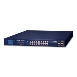 PLANET FGSW-1822VHP PoE+ коммутатор 16 портов 300 Вт ЖК-дисплей