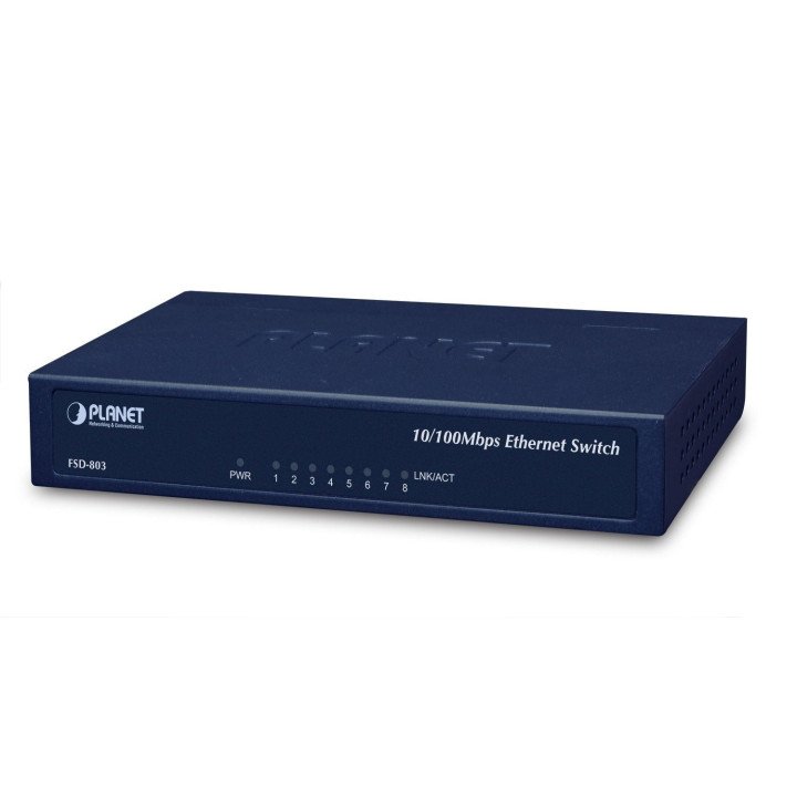PLANET FSD-803 8-портовый Fast Ethernet коммутатор 100Mbps металл