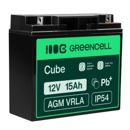 Green Cell AGM53 12V 15Ah VRLA akumulators – signalizācijai, UPS, rotaļlietām