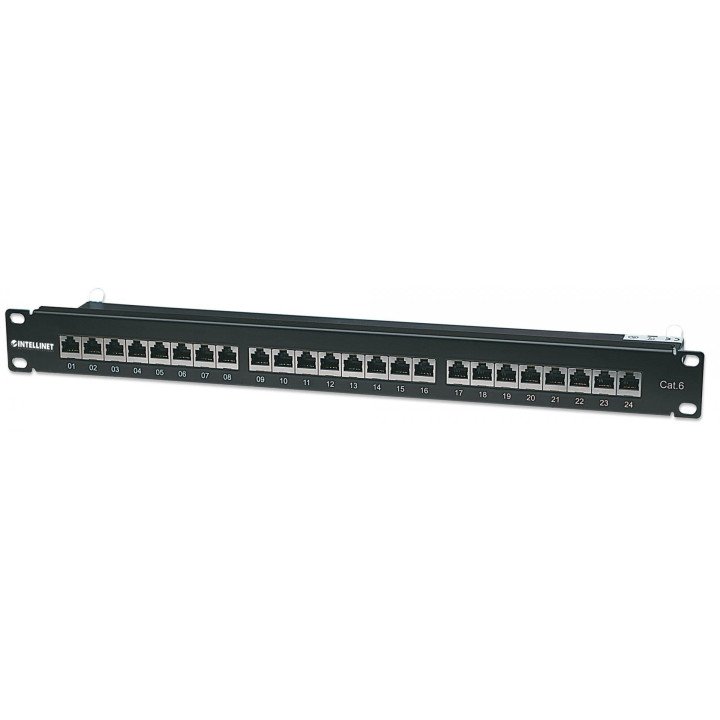 Intellinet 720038 Cat6 FTP 24-portu 1U ekranēts sadales panelis