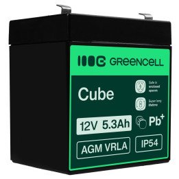Green Cell AGM45 12V 5.3Ah VRLA akumulators - bezapkopes