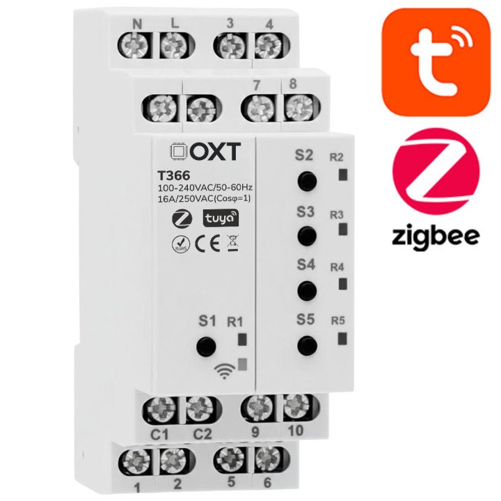 OXT Smart ZigBee 5-Channel Relay Controller 5906203625246 | Tuya