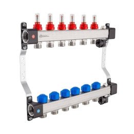 KAN-therm 1316157081 InoxFlow 6 ķēžu kolektors ar plūsmas mērītājiem