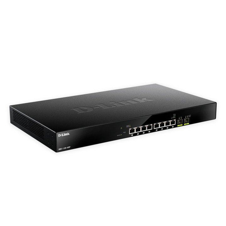 D-Link DMS-1100-10TP Managed L2 2.5G PoE Network Switch, 1U, Black