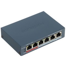 Hikvision DS-3E1106P-EI/M 6-Port Unmanaged PoE Switch, 4 PoE Ports, 60W Budget