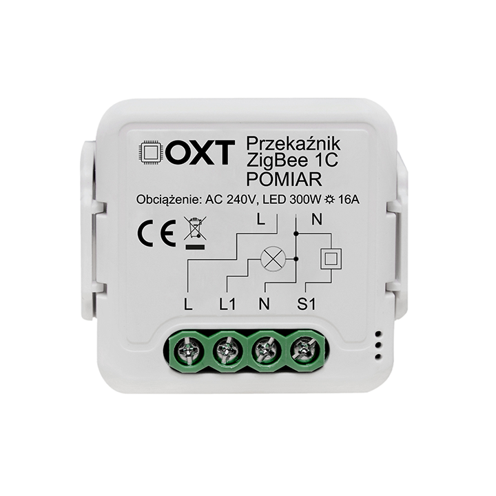 OXT moduļa releja 1 ķēde. 16A ZigBee TUYA mērījums