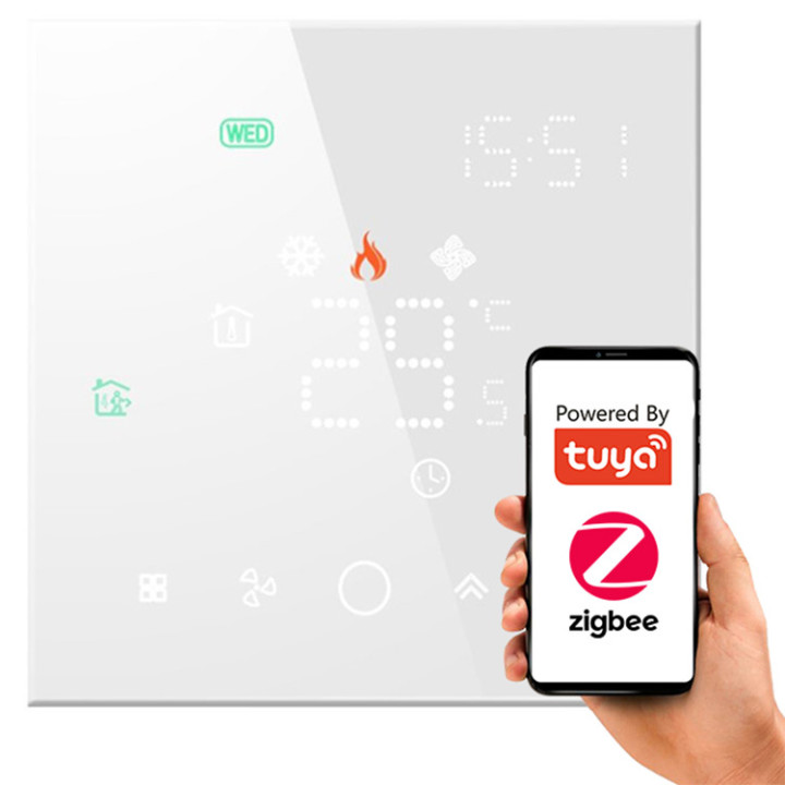 Termostats ZigBee 16A Biały Seria PS TUYA