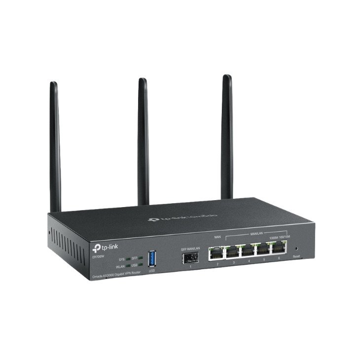 TP-LINK TL-ER706W VPN Router with Wi-Fi 6, Dual-Band 574+2402 Mbps, SFP Port