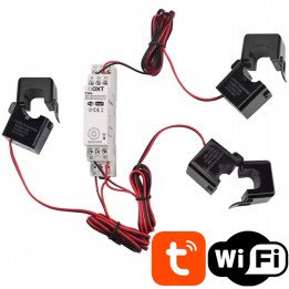 OXT Smart 3-Phase DIN Rail Energy Meter with 100A/60A CT Clamps WiFi TUYA