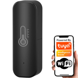 Temperatūras un mitruma sensors, melns 2 × AAA WiFi TUYA