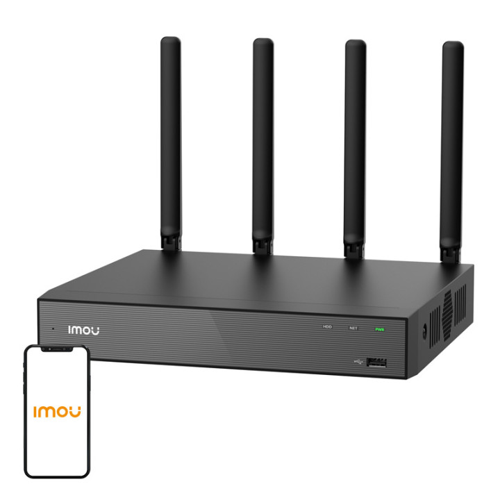 IMOU NVR-N118W-8A0E-P-IMOU 8 kanālu PoE tīkla video reģistrators ar Wi-Fi, 2MP ierakstīšanu, iekštelpām