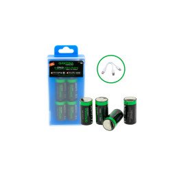 Patona PT1388 CR123A Li-ion 800mAh 3V Battery 4-Pack with USB-C Charger