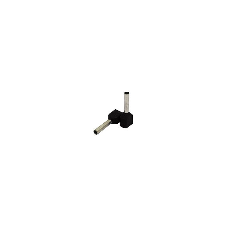 Izolēts dubultais āderuzgalis 1,5mm²/12mm melns