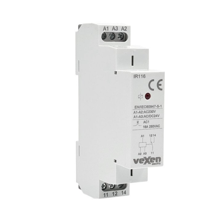 IR116 промежуточное реле 1CO 16A 240VAC/24VAC/DC
