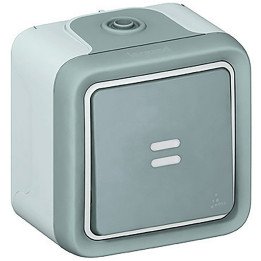 Plexo освещенная кнопка серая IP55