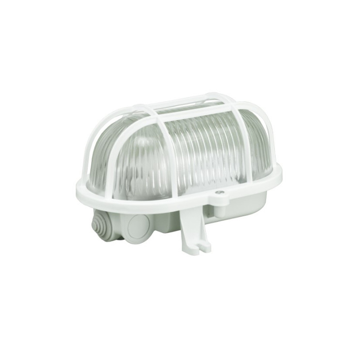 OWAL 60 gaismeklis laiviņa ar plastmasas režģi balta E27 60W IP44