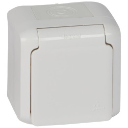 Forix rozete 2P+E ar zemējumu IP44, 16 A, balta