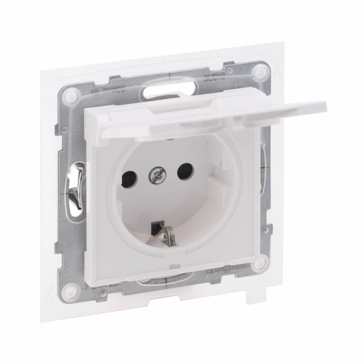 SUNO balta rozete Schuko IP44