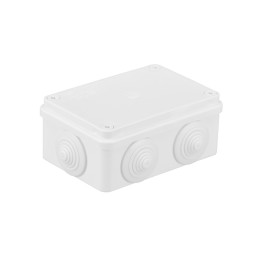 S-BOX nozarkārba IP65 120x80x50mm ar ievadiem, balta
