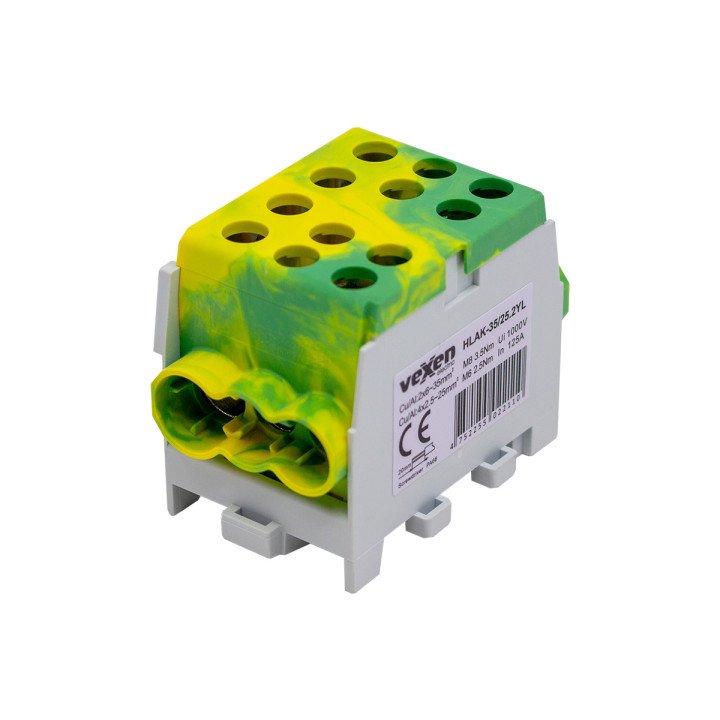 HLAK terminal Al/Cu 2×35-4×25 mm dzeltens