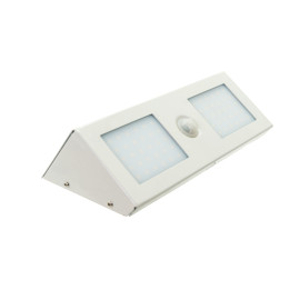 KRONO LED 8W gaismeklis ar matēto plafonu balta krāsa trīsstūra metāla korpusu un kustības sensoru 6500K 700lm IP20