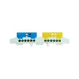 Spaile neitrāla zila/dzeltena izolēta 2x6x16mm2 DIN sliedei