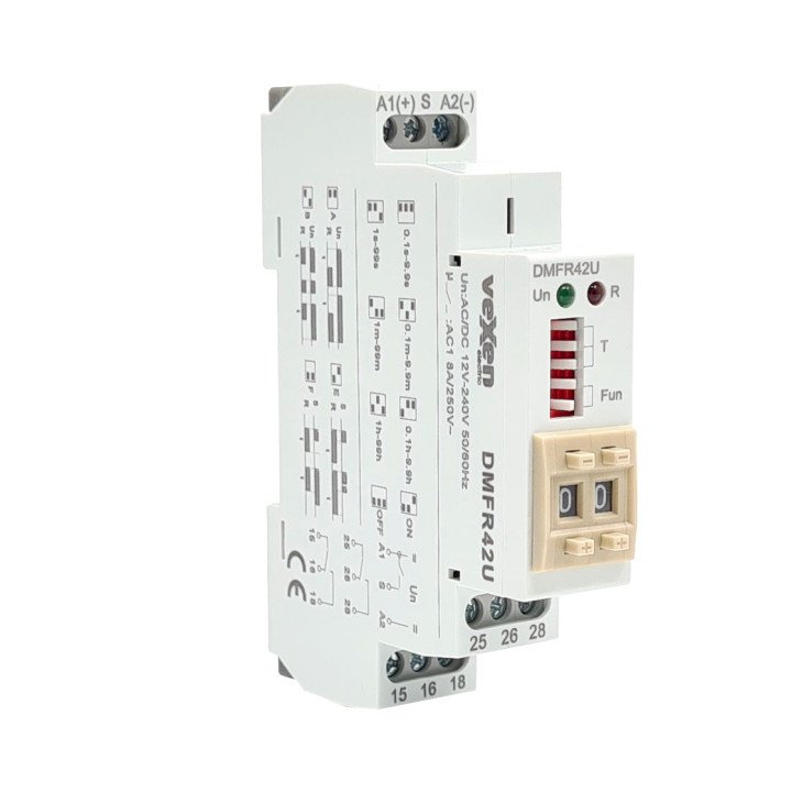 DMFR42U Цифровое мультифункциональное реле времени 2CO 8A AC/DC 12-230V