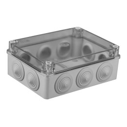 S-BOX 406-P virsapmetuma nozarkārba IP65 caurspīdīgs vāks, ar ievadiem