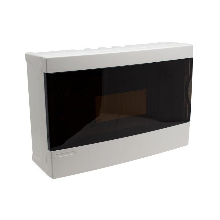 Distribution box wall mounted 12 modules, transparent door, IP40