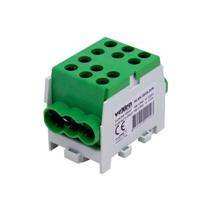 Клемма HLAK Al/Cu 2×35-4×25 мм зелёная