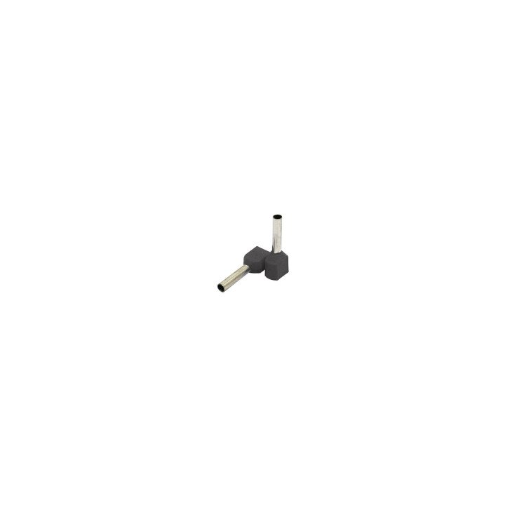 Izolēts dubultais āderuzgalis 0,75mm²/10mm pelēks