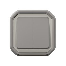 Legrand PLEXO 2-модульный выключатель серый