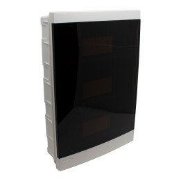 Distribution box flush mounted 36 modules, transparent door, IP40