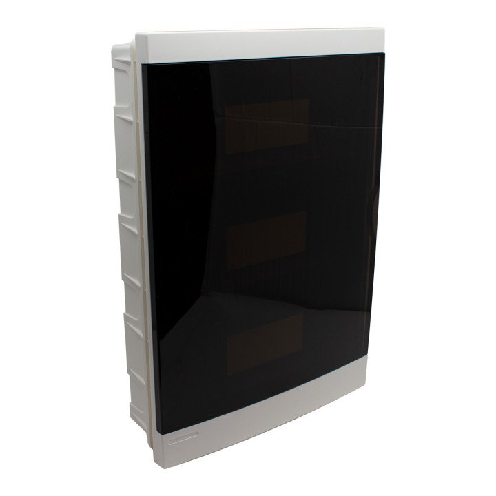 Distribution box flush mounted 36 modules, transparent door, IP40