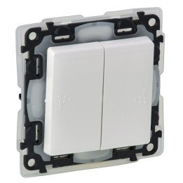Valena Life slēdzis dubultais IP44 250V balts