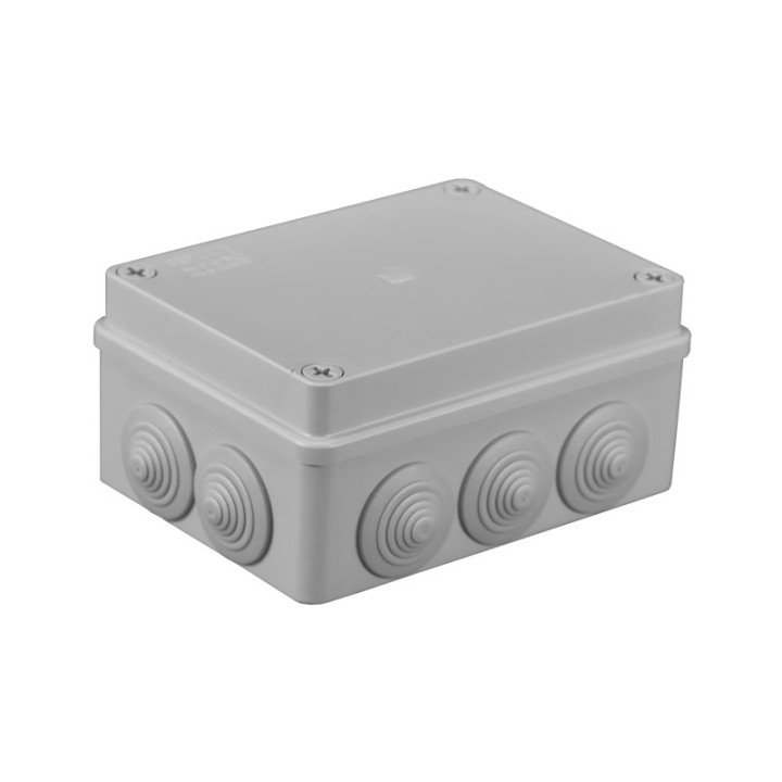 S-BOX nozarkārba IP65 150x110x70mm ar ievadiem, pelēka