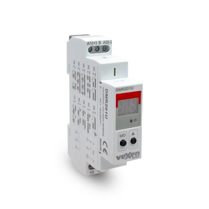 DMR201U Цифровое мультифункциональное реле времени 1CO 16A AC/DC 12-230V