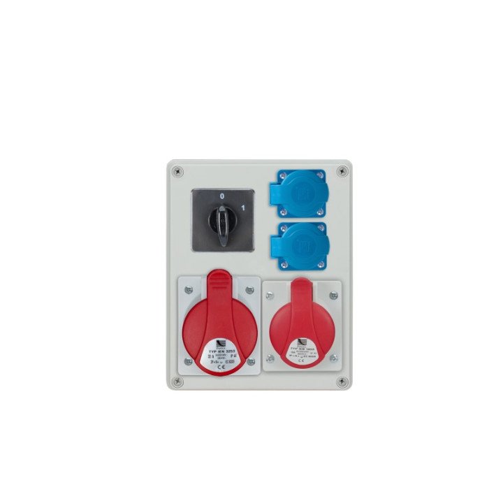R-BOX 240 распределительный щиток с переключателем 1×32A/5P 1×16A/5P 2×230V IP44