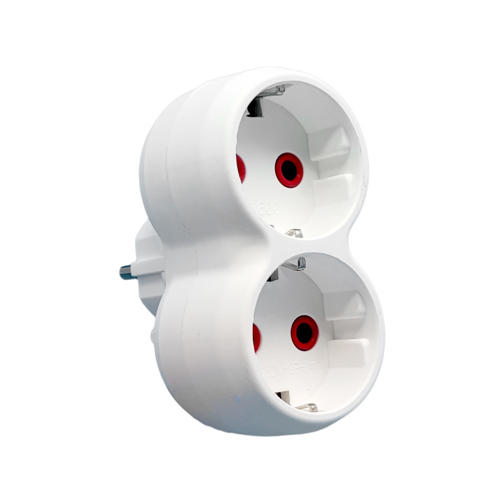 VEXEN VX1012W разветвитель 2-местный с заземлением, белый