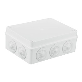 S-BOX 406B virsapmetuma nozarkārba IP65 ar ievadiem, balta