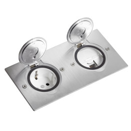 Legrand grīdas taisnstūra dubultā lūka 4 moduļi inox