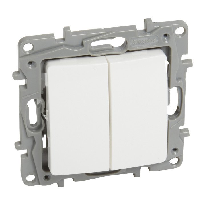 Legrand Niloe переключатель 2-местный 10A белый